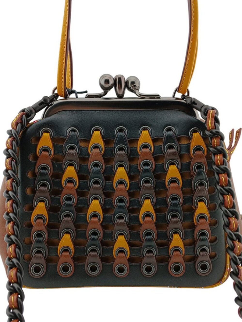 COACH 1941 Kisslock Frame Bag in Coach Link Glovetanned Leather MSRP $695.00 - Picture 2 of 10